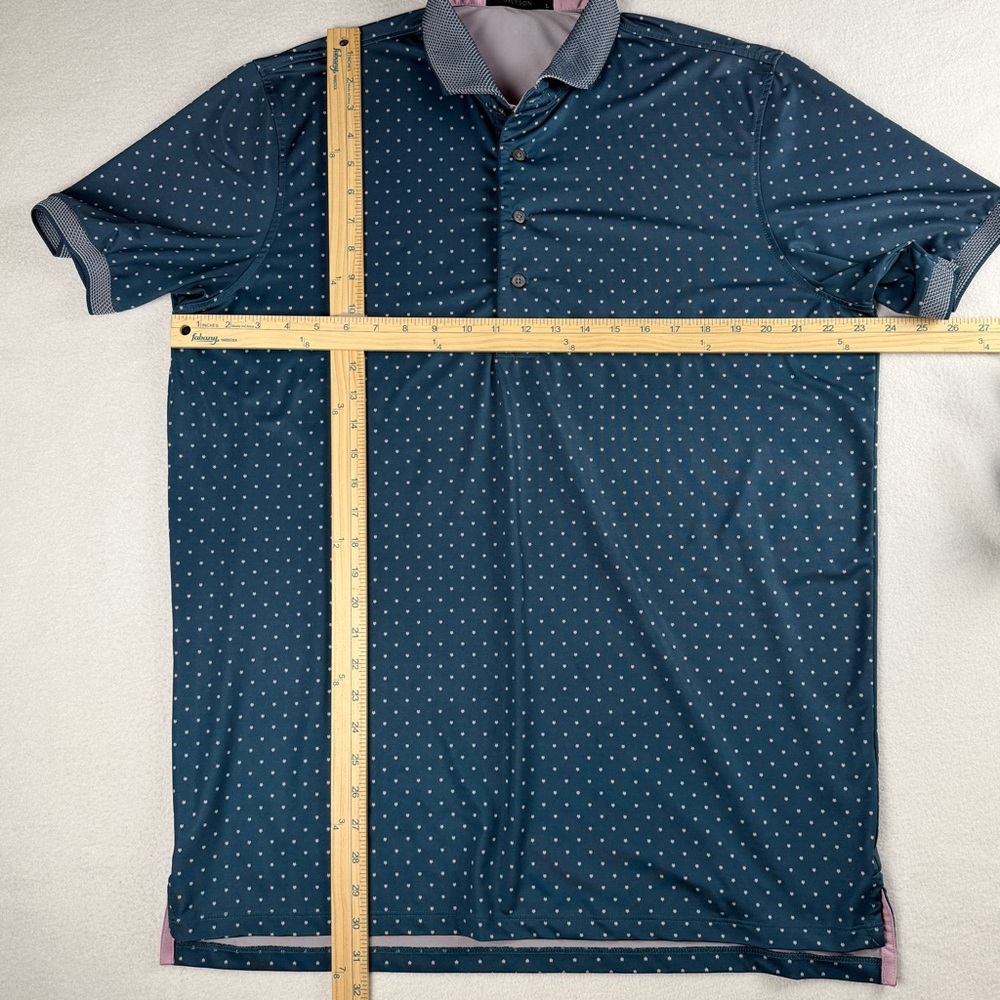 Greyson Men's Wolf Icon Dot Short Sleeve Golf Polo Shirt Dark Green Large - Picture 4 of 9